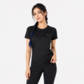 Women's Black Training T-Shirt for Gym and Fitness